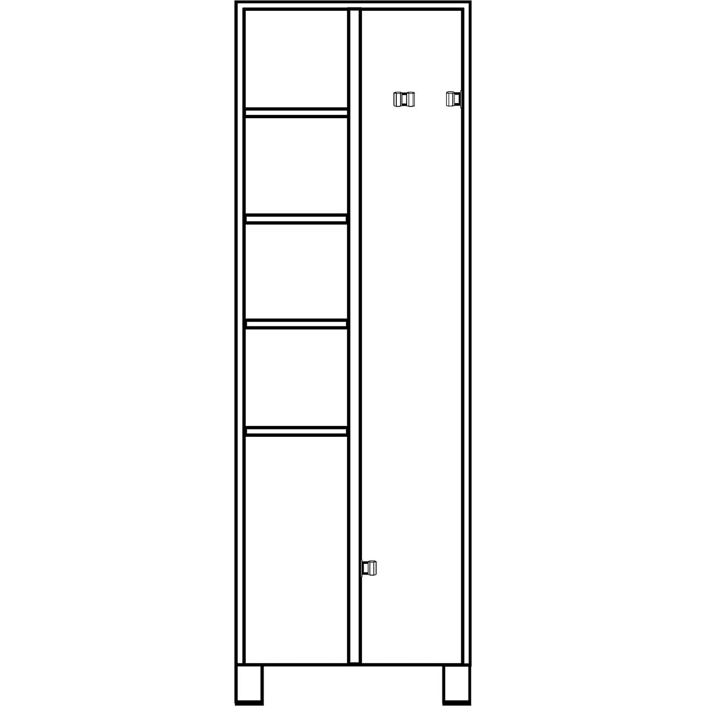 Bremen multi-purpose/cloakroom locker, centre partition, clamp, light grey, width 800 mm.