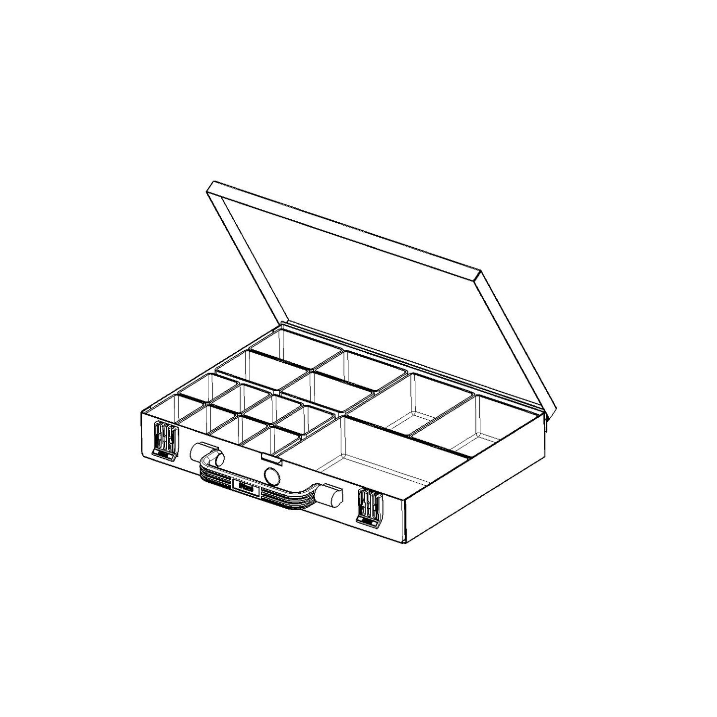 Tower with small parts cases, HxWxD 434 x 416 x 256 mm, 5 cases, 75 modular bins.