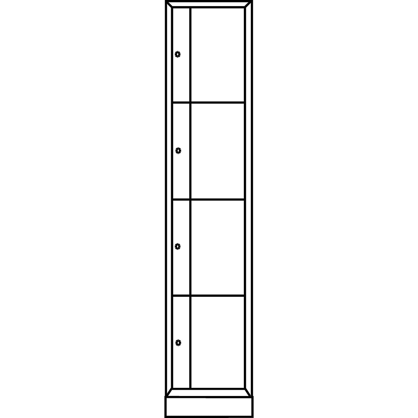 Resisto 4-fold compartment locker, 1 compartment, light grey.