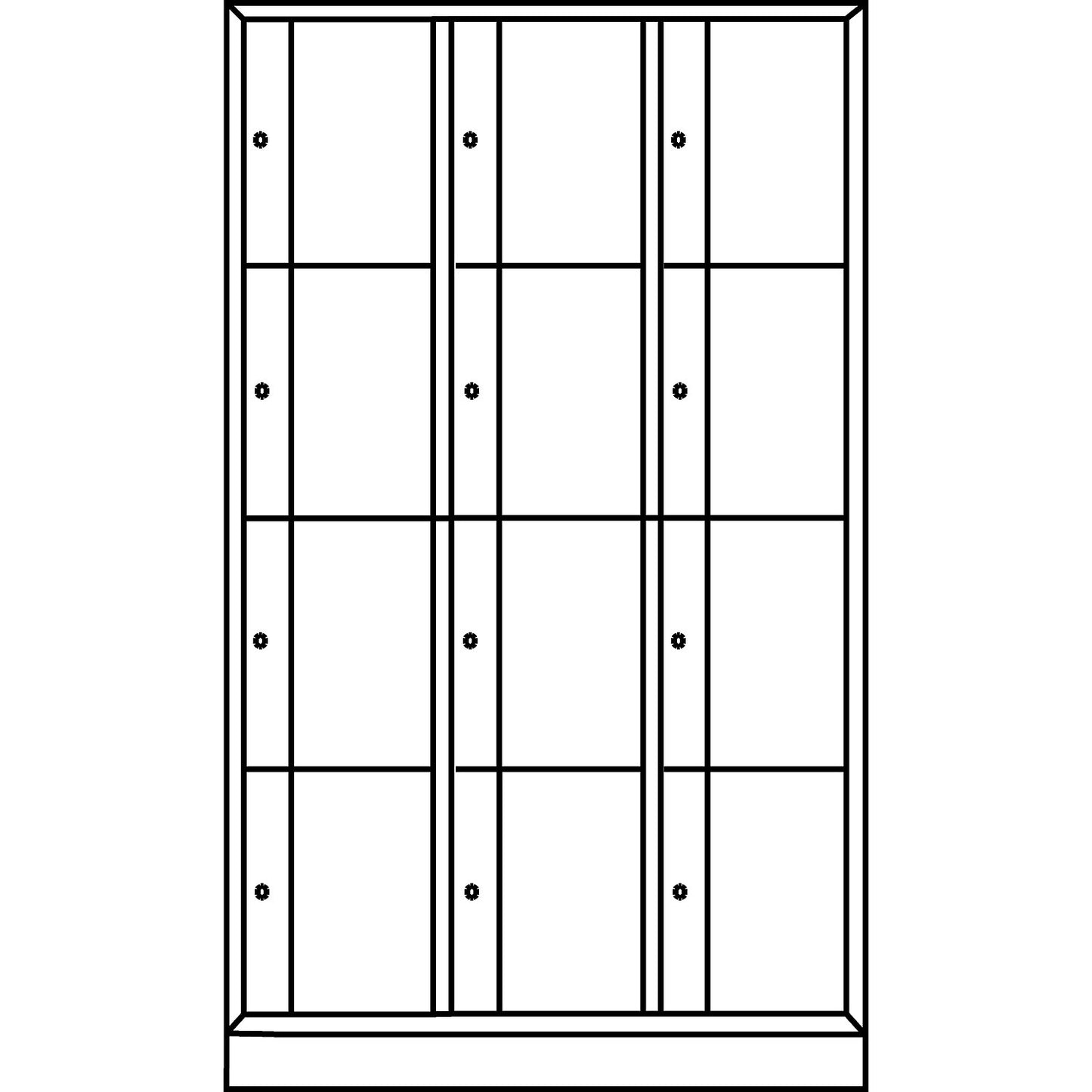 Resisto 4-fold compartment locker, 3 compartments, light grey / gentian blue.