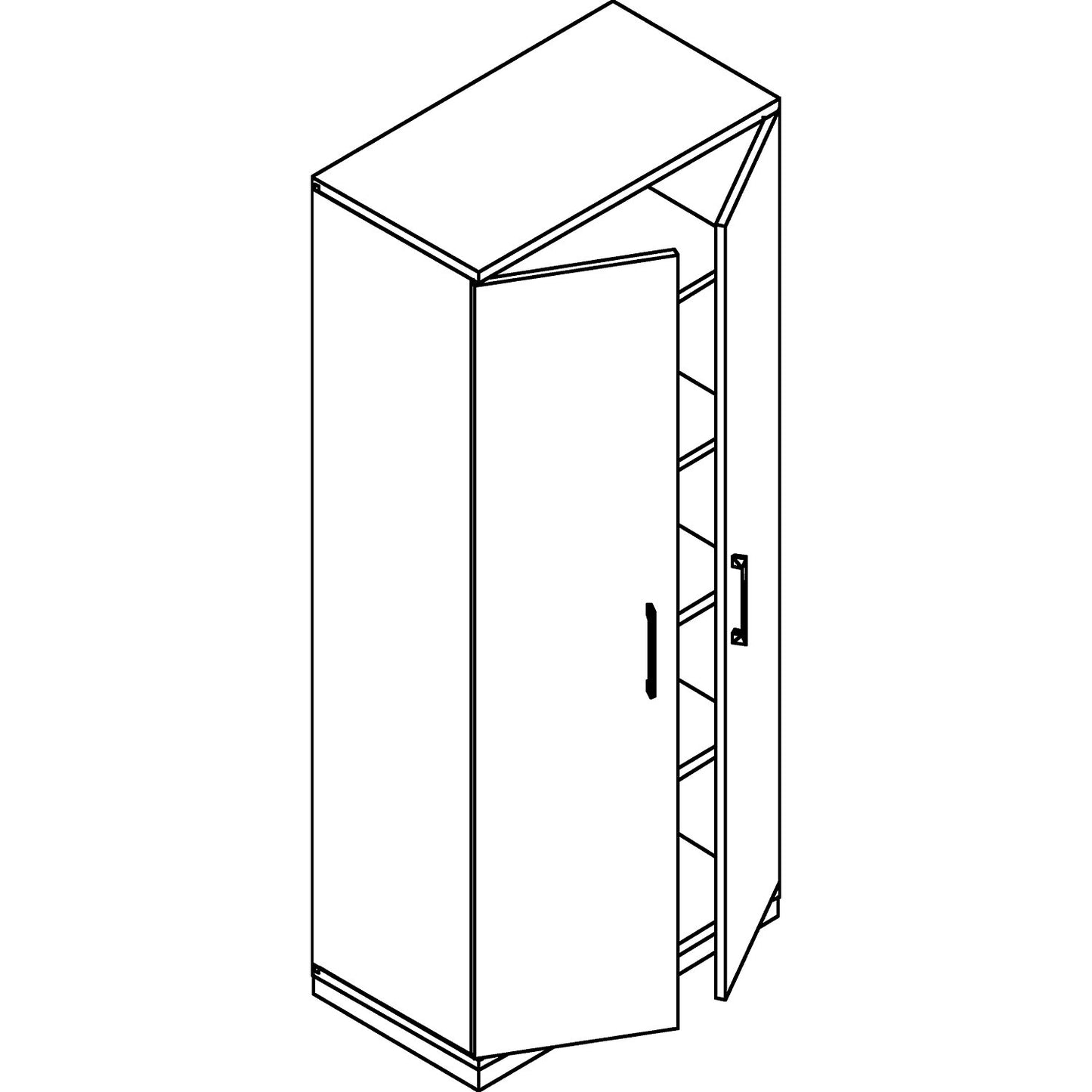 P12 - Double door cupboard, HxWxD 1869 x 800 x 442 mm, white.