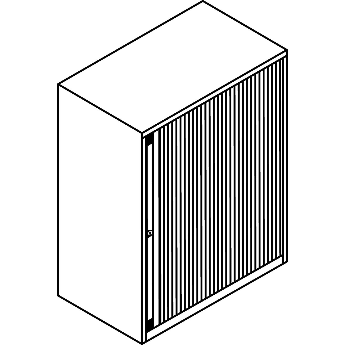 EURO roller shutter cupboard, width 800 mm, 2 shelves, silver.