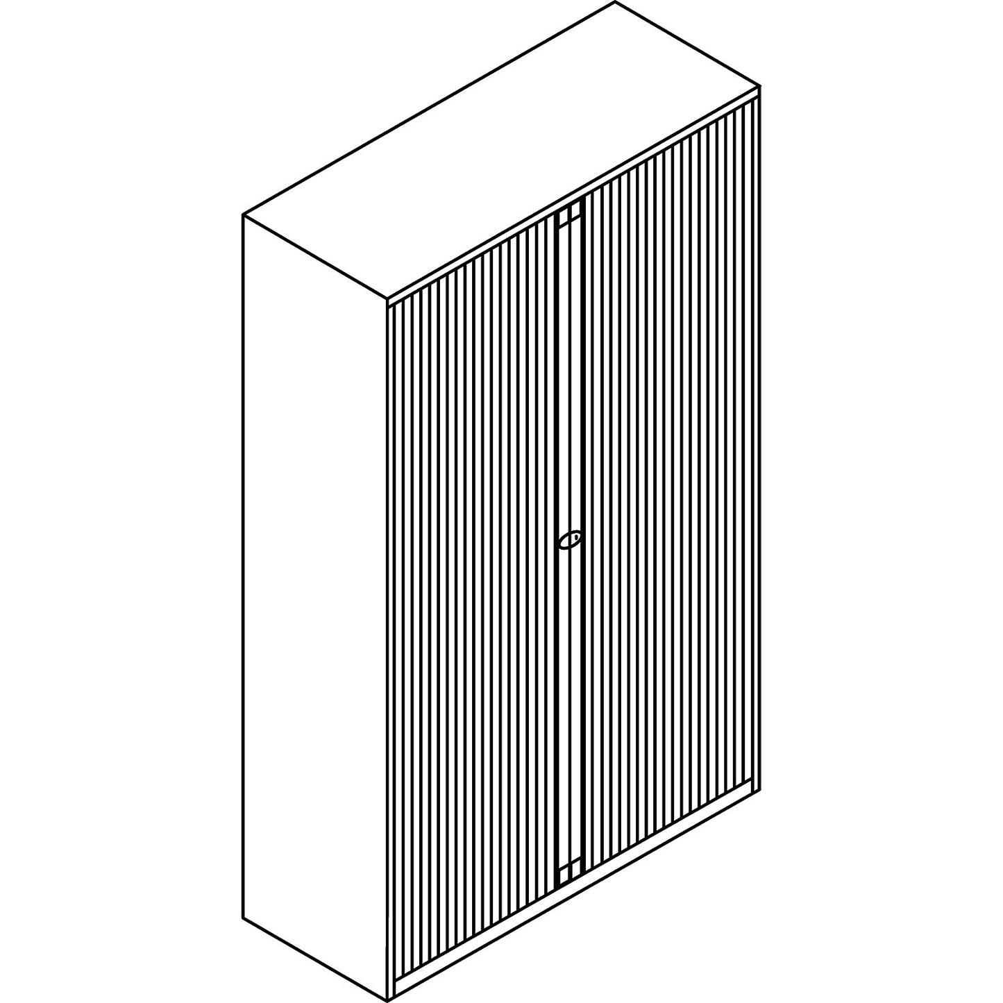 EURO roller shutter cupboard, width 1200 mm, 4 shelves, traffic white.