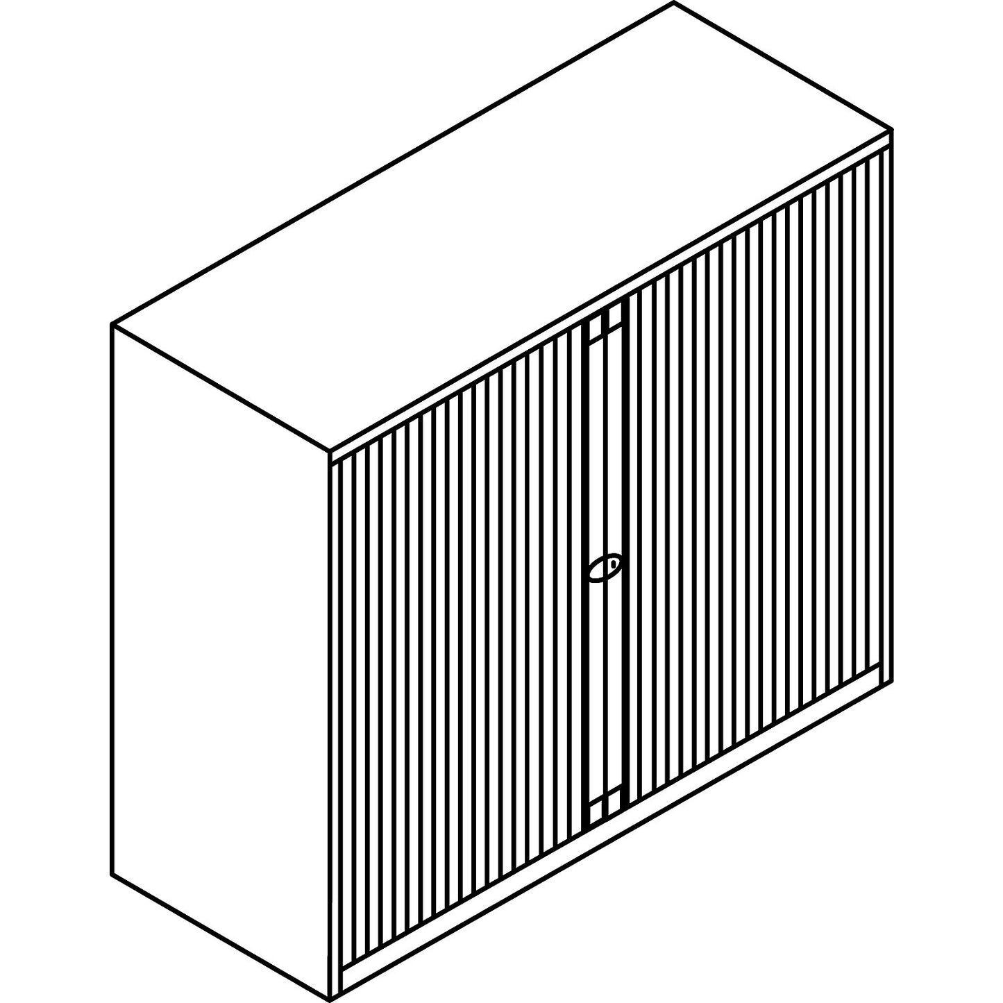 EURO roller shutter cupboard, width 1200 mm, 2 shelves, traffic white.