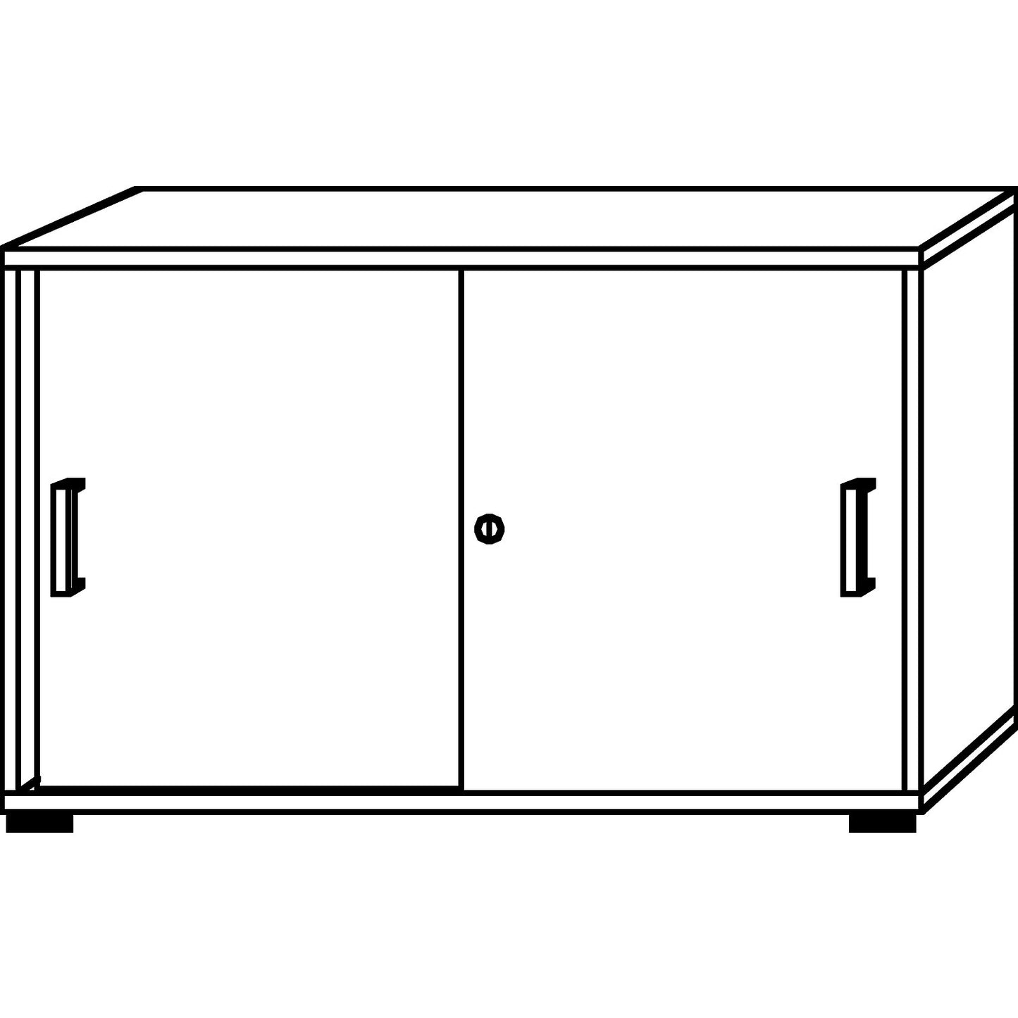 Sliding door cupboard, height 748 mm, 1 shelf, graphite / white.