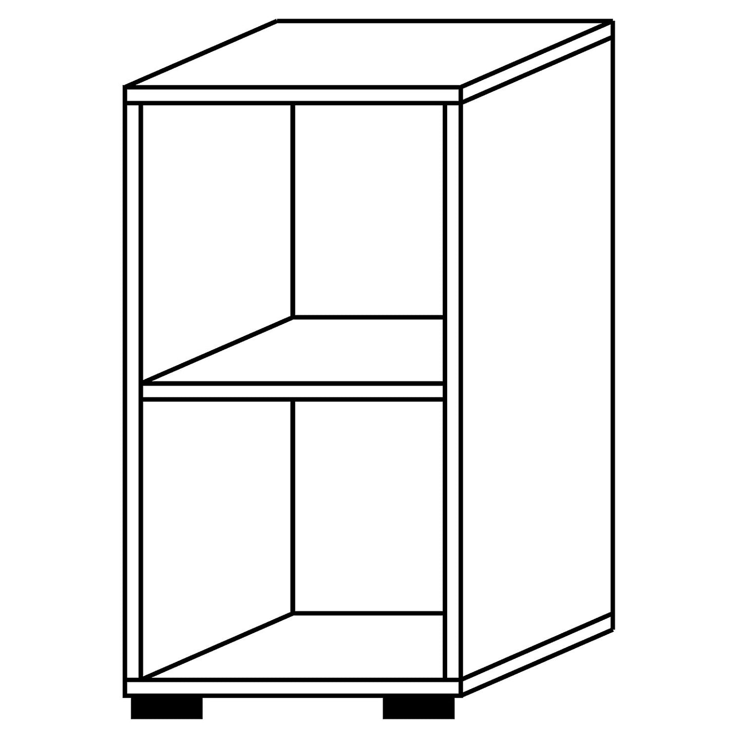 Office shelf unit, 1 shelf, HxWxD 748 x 400 x 400 mm, light grey.