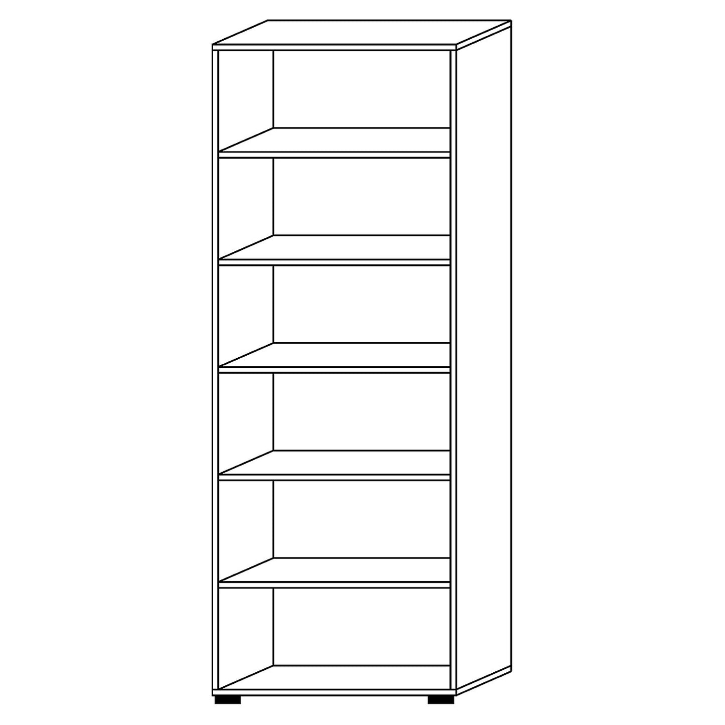 Office shelf unit, 5 shelves, HxWxD 2156 x 800 x 400 mm, maple finish.