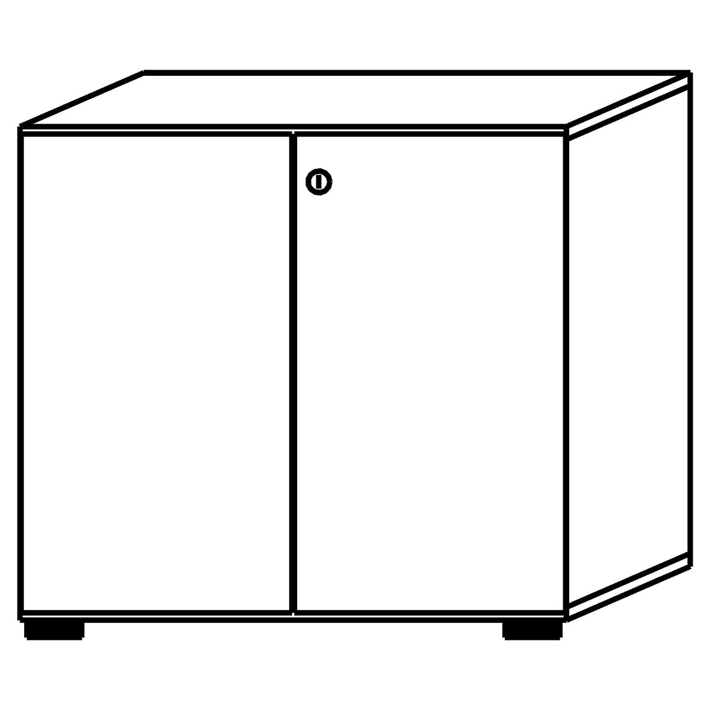 ANNY-AC - Filing cupboard with acoustic rear panel, HxWxD 748 x 800 x 420 mm, 1 shelf, walnut finish.