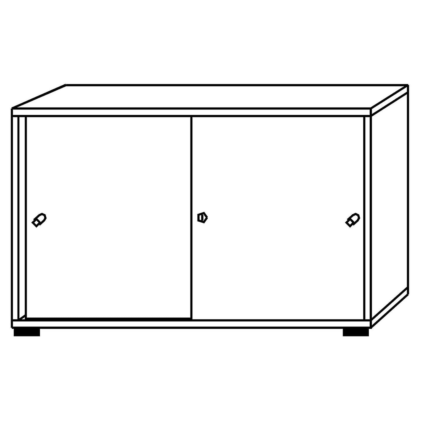 Sliding door cupboard, 1 shelf, centre partition, beech / beech.