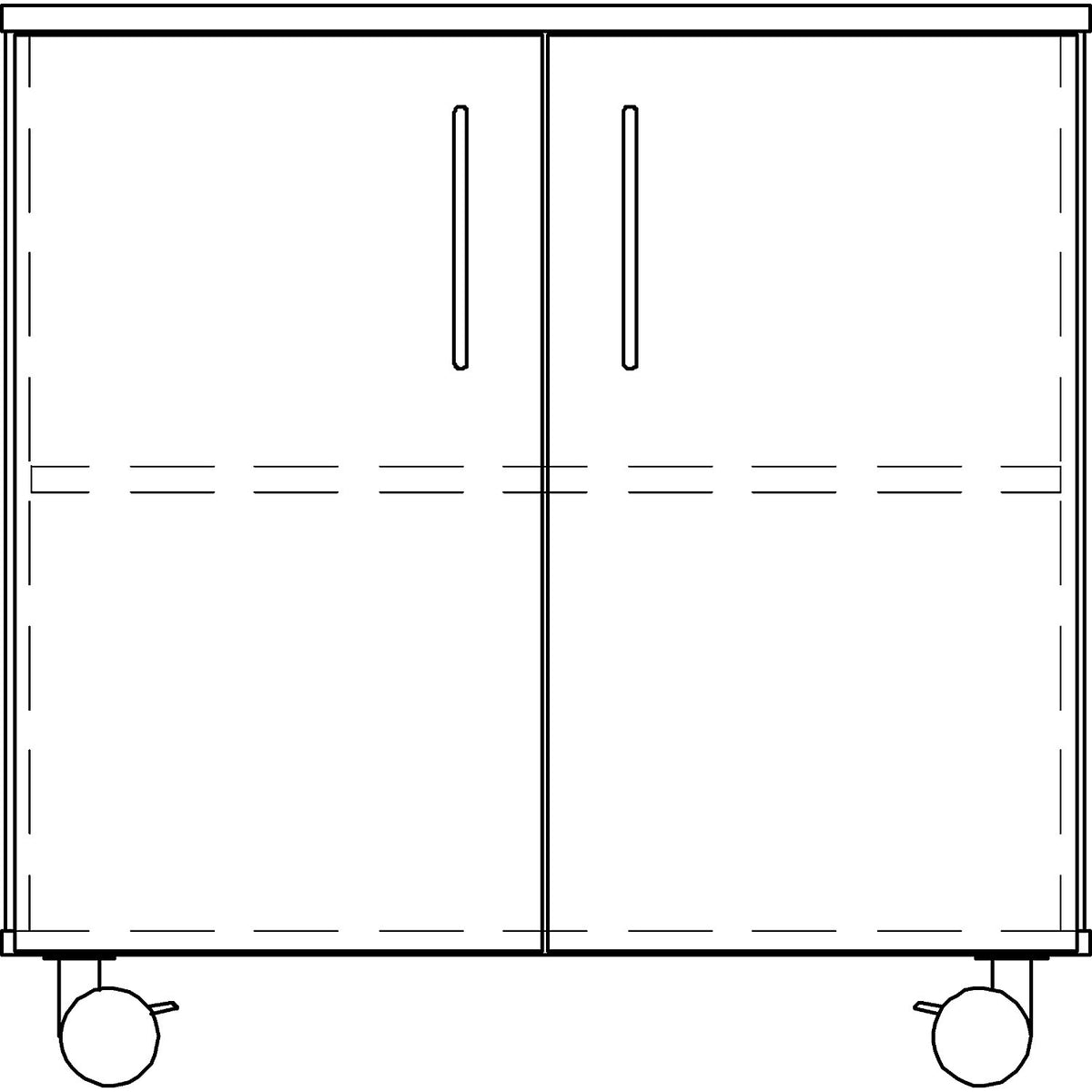 Laboratory base cupboard, high, 2 doors, 1 shelf, width 836 mm.