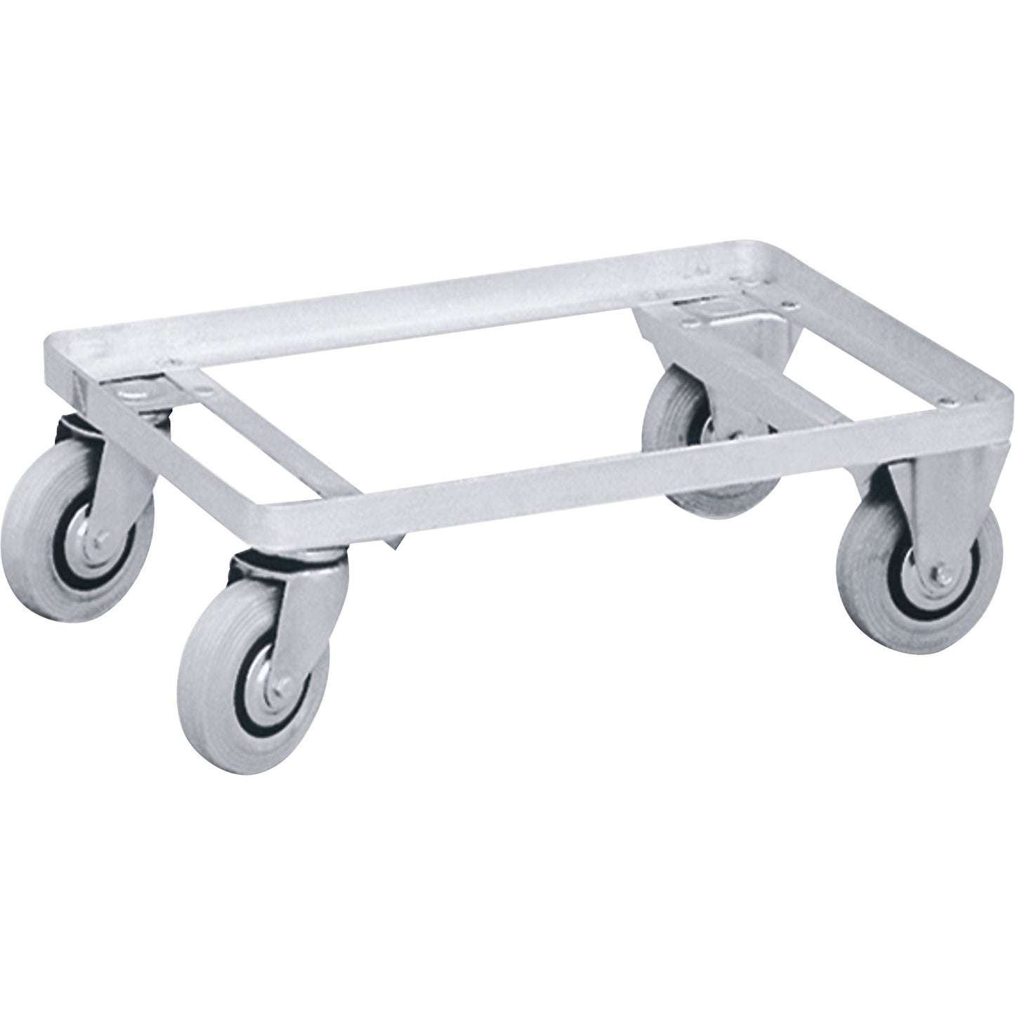Aluminium dolly, internal dimensions 576 x 378.2 mm, effective height 160 mm.
