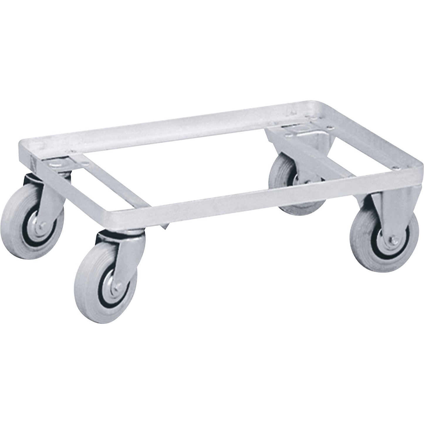 Aluminium dolly, internal dimensions 776 x 576.2 mm, effective height 160 mm.