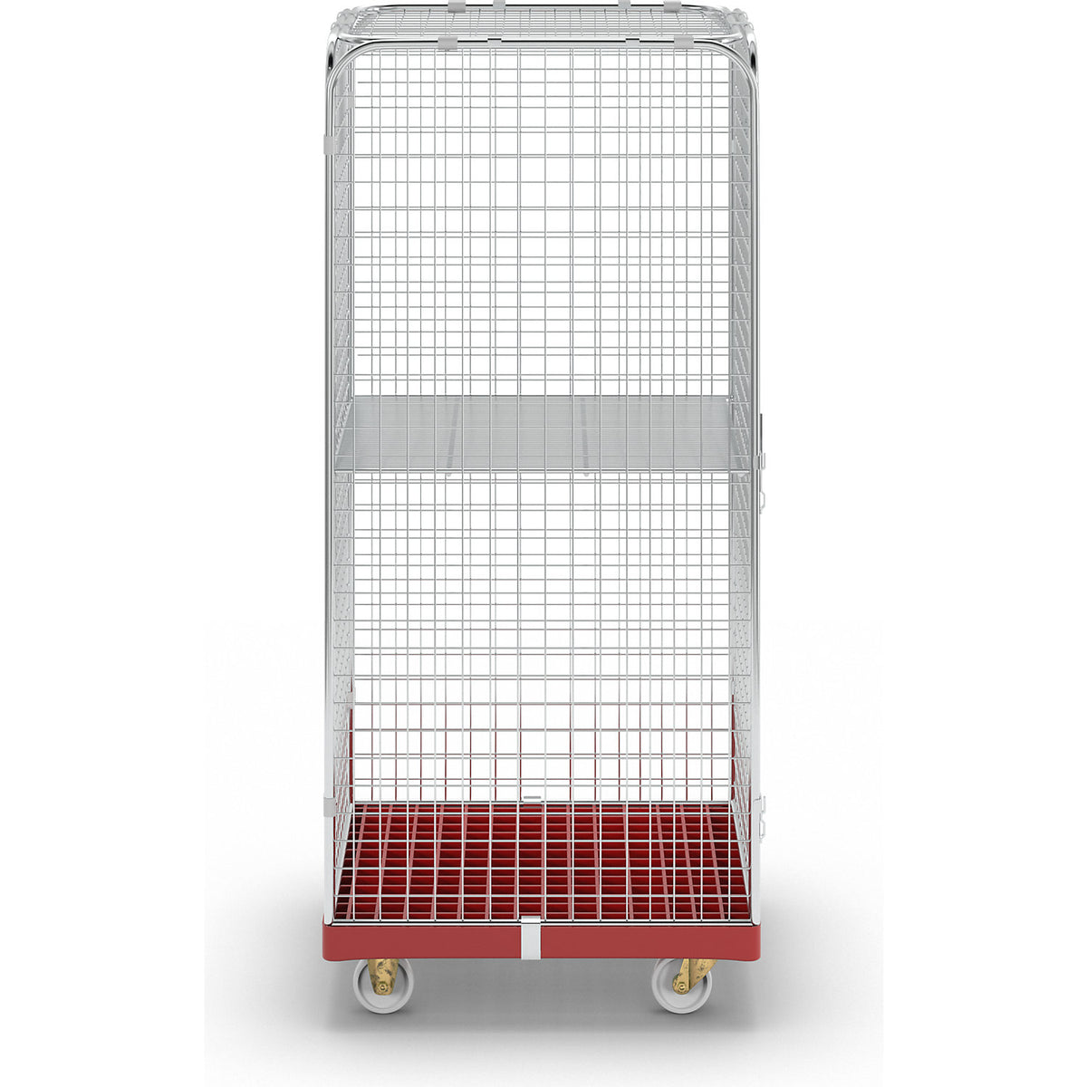 SAFE roll container, HxWxD 1800 x 720 x 810 mm, red transport dolly.