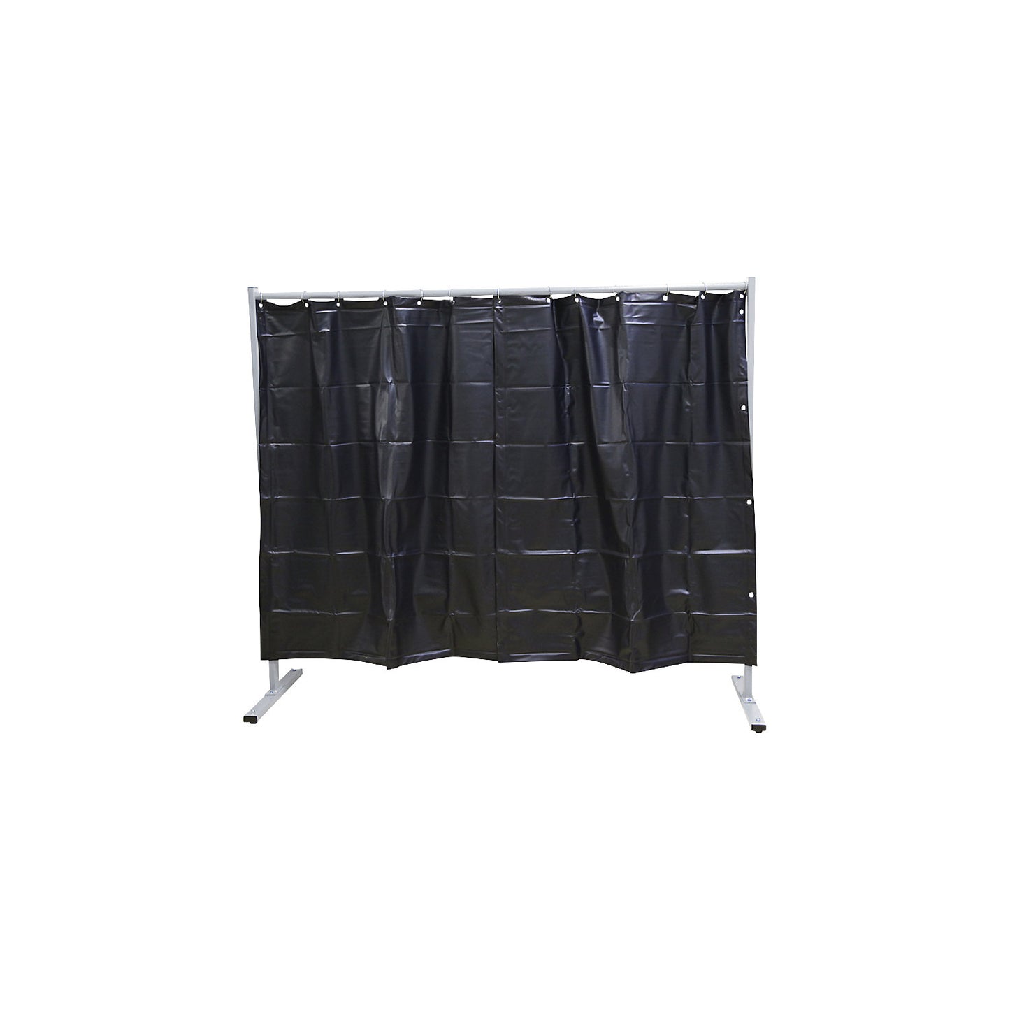 Mobile welding protection screen, single unit design, HxW 1900 x 2100 mm, with welding protection film, dark green.