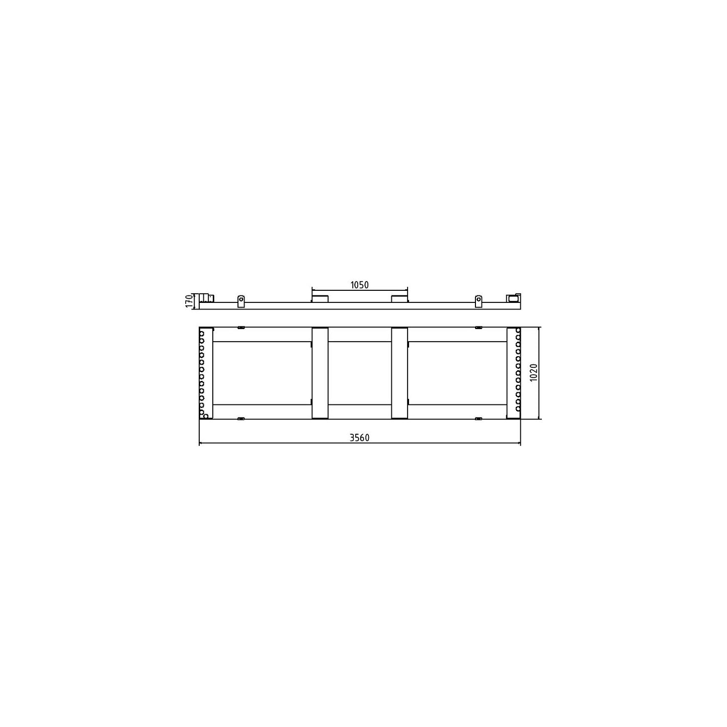 Storage and transport rack, for 25 mobile fences, zinc plated steel construction.