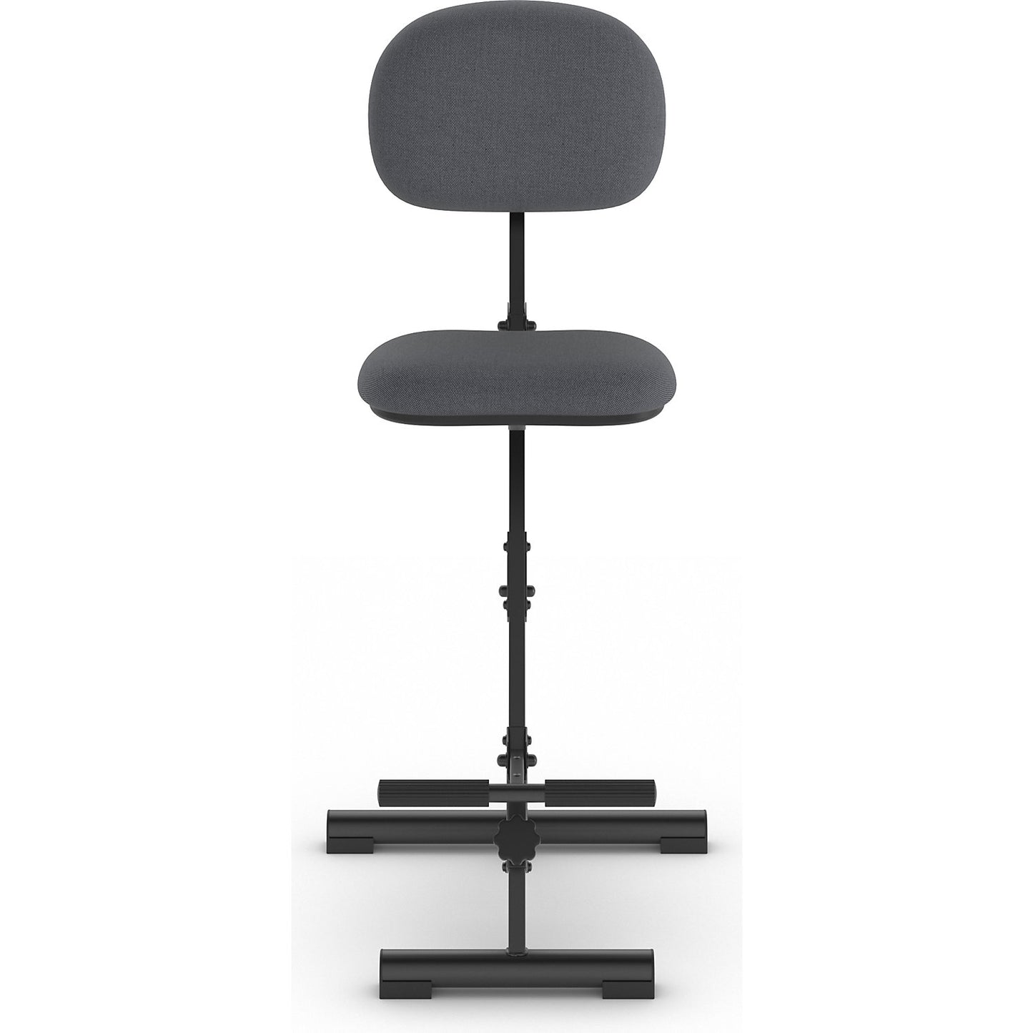 Anti-fatigue stool, height adjustment range from 540 - 900 mm, with foot rest, fabric cover, charcoal.