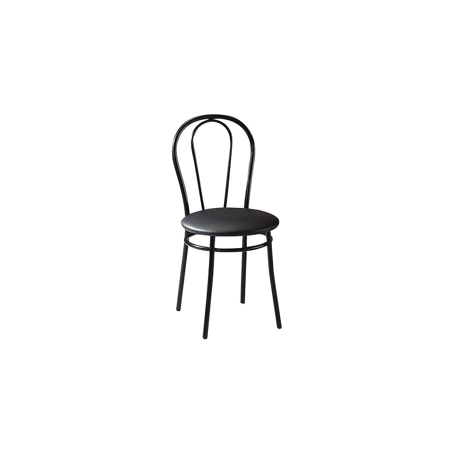 Canteen chair, upholstered seat, vinyl/black, pack of 2.