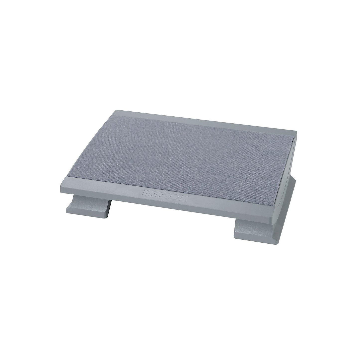 Foot rest, ergonomic, surface WxD 450 x 390 mm, with carpet cover, grey.