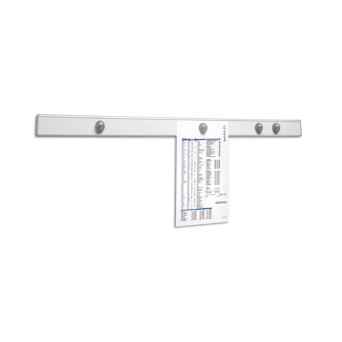 Magnetic wall rail, LxWxD 1000 x 53 x 10 mm, silver.