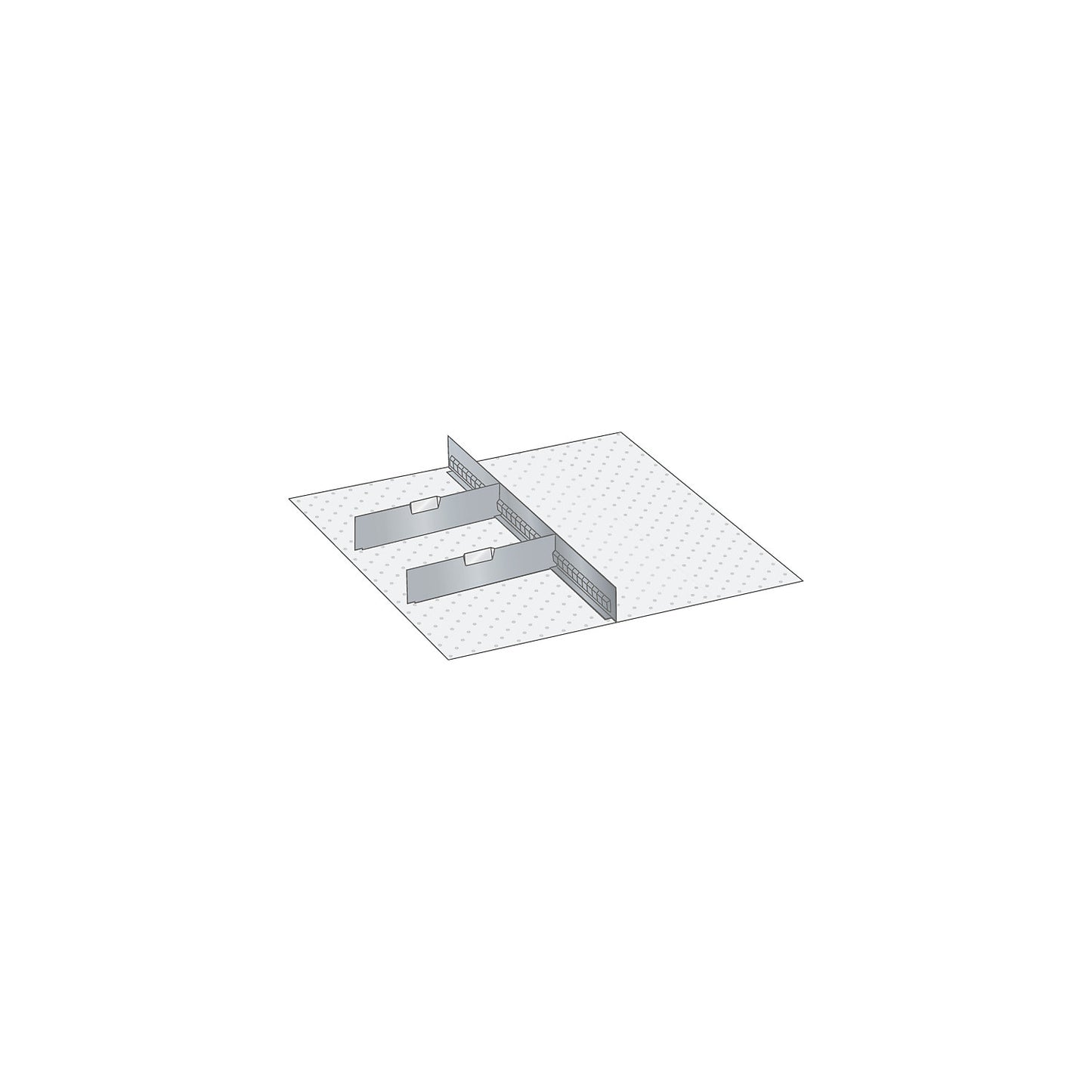 Drawer division material set, 1 slotted panel and 2 dividers, 3-piece, for front height 200 mm.