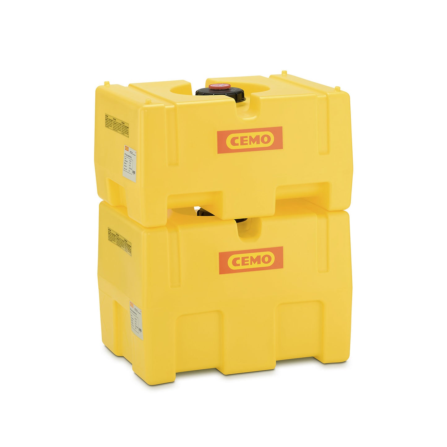 PE water drum, box shaped, yellow, capacity 200 l.