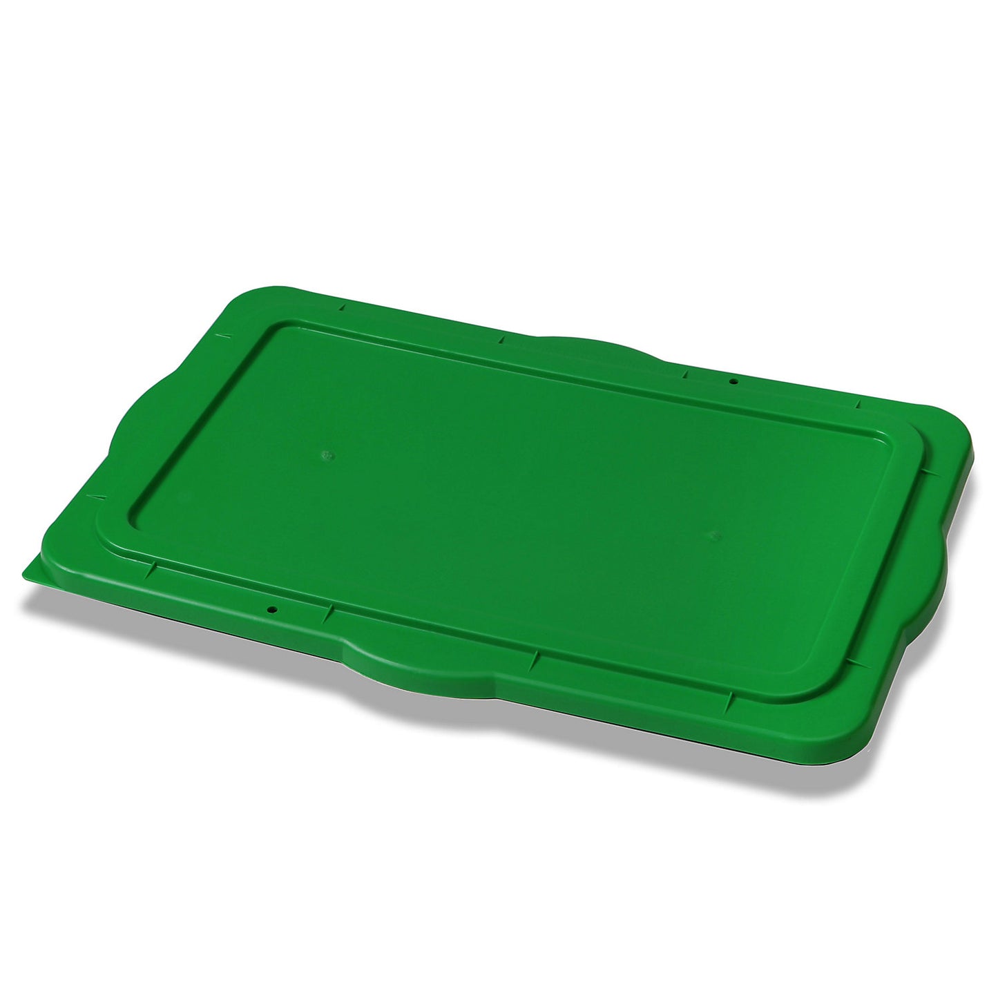 Stacking lid for plastic container, made of polyethylene, closes tightly, green.