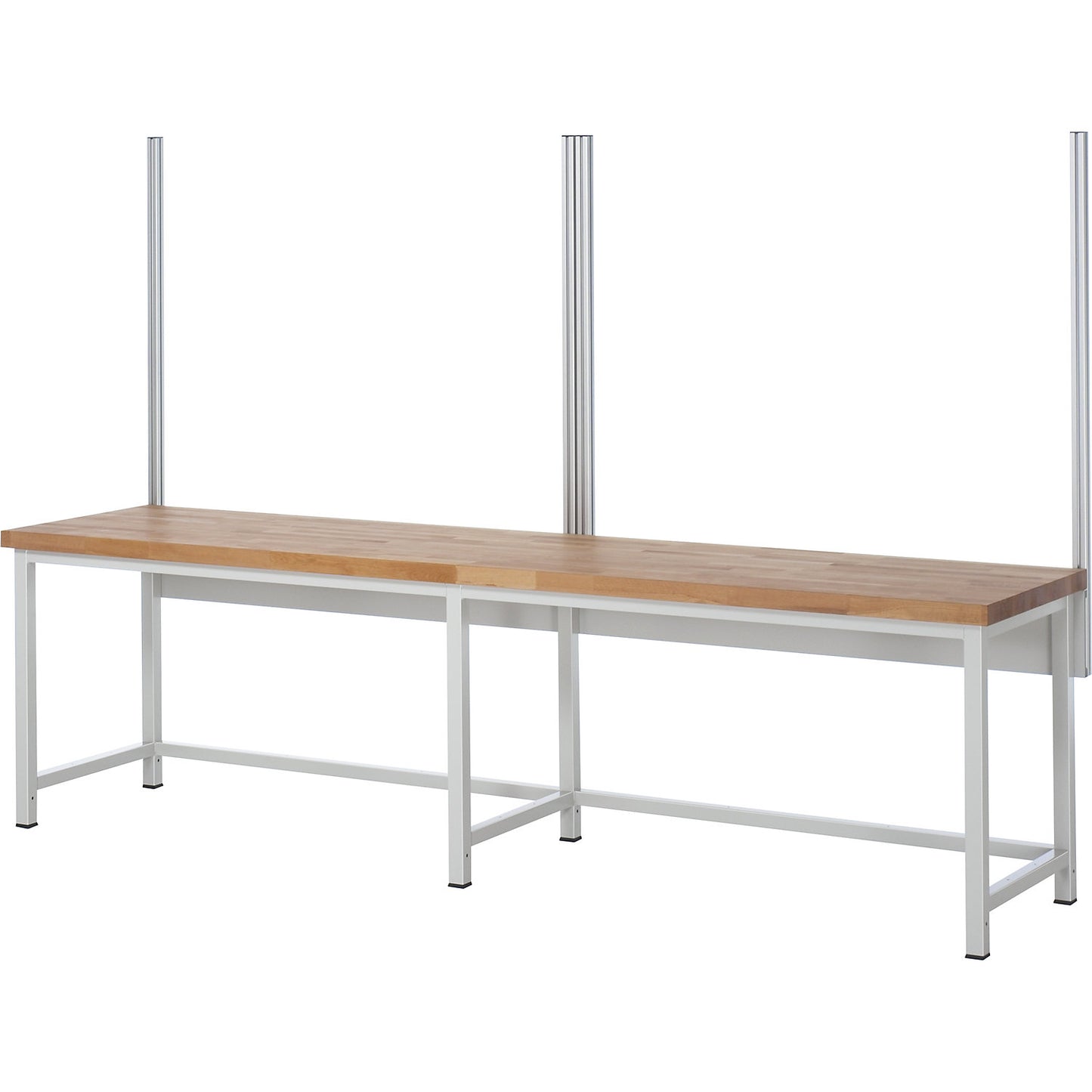 System upright set, 4 system uprights, for work table width 3000 mm.
