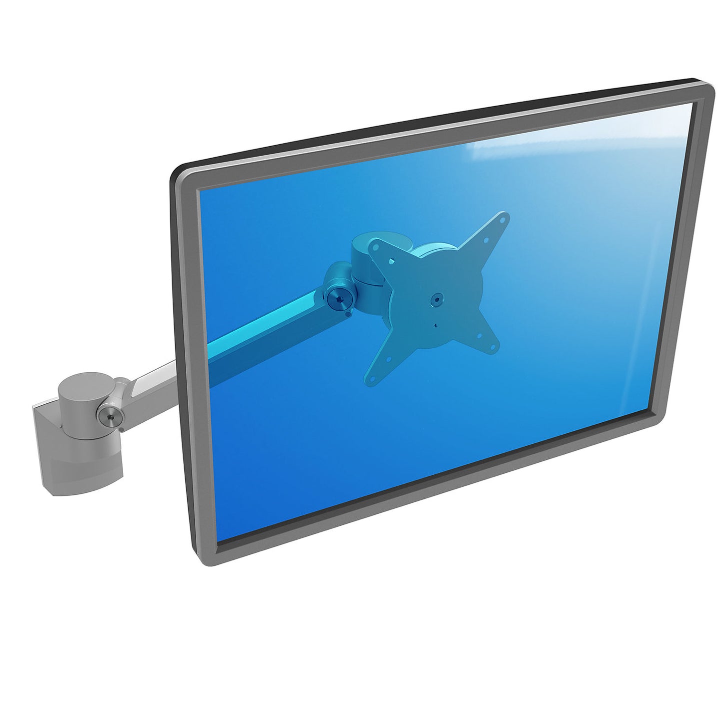VIEWLITE PLUS monitor arm, for wall mounting, silver/white.