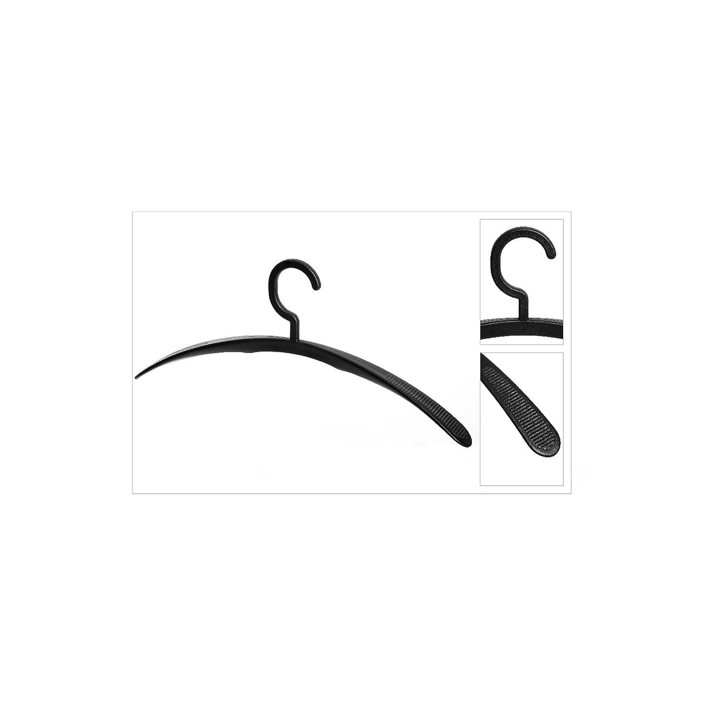 KU coat hanger, made of plastic, width 430 mm, pack of 12, black.