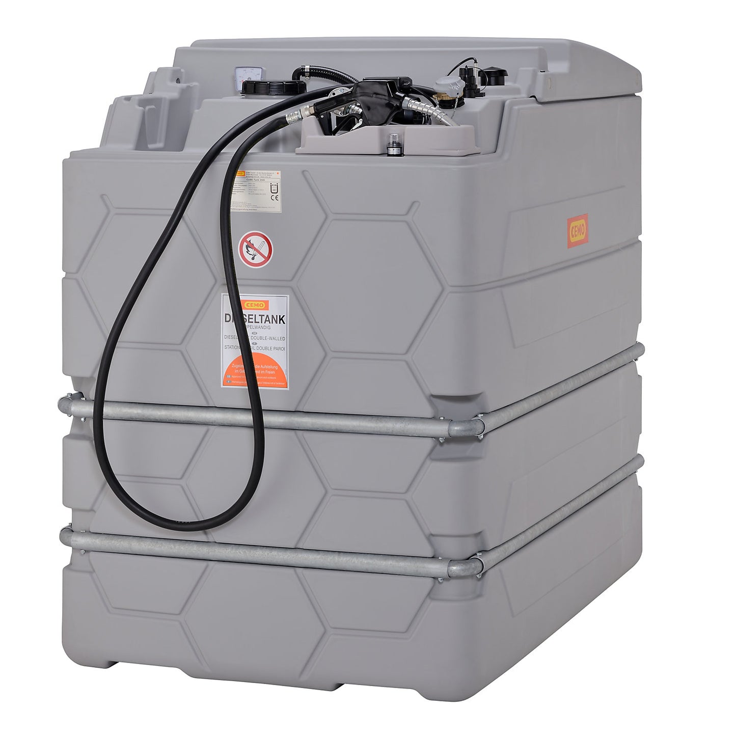 CUBE diesel tank, Indoor Basic, capacity 1500 l, with electric pump 56 l/min.