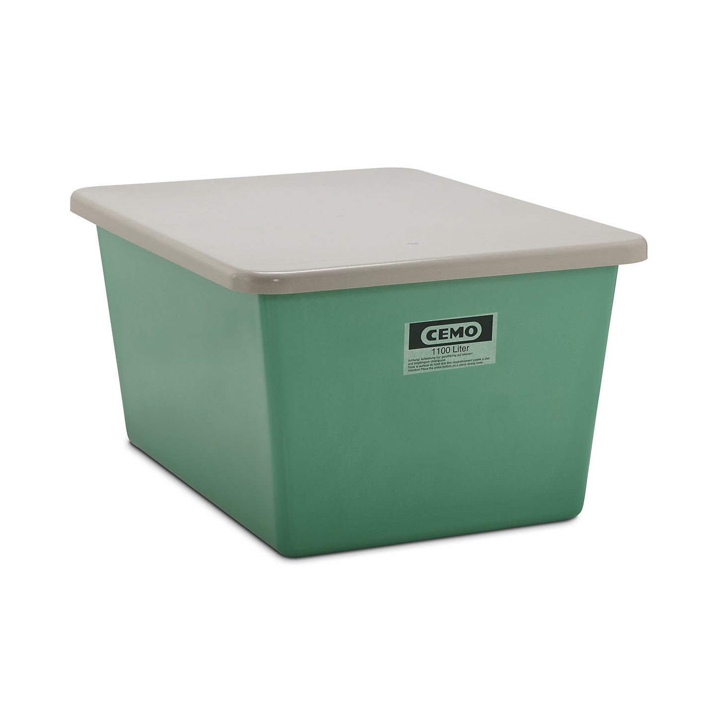 Large GRP container, capacity 300 l, LxWxH 1170 x 690 x 520 mm, grey.