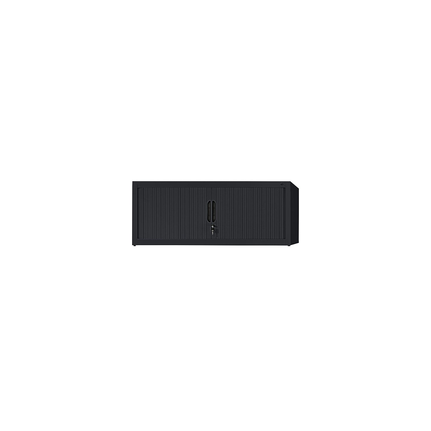 Add-on roller shutter cupboard, HxWxD 450 x 1000 x 420 mm, black grey.
