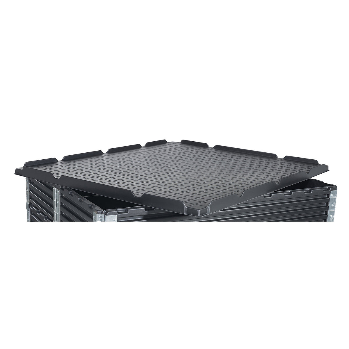 Lid made of recycled ABS, for LxW 1200 x 1000 mm, black.