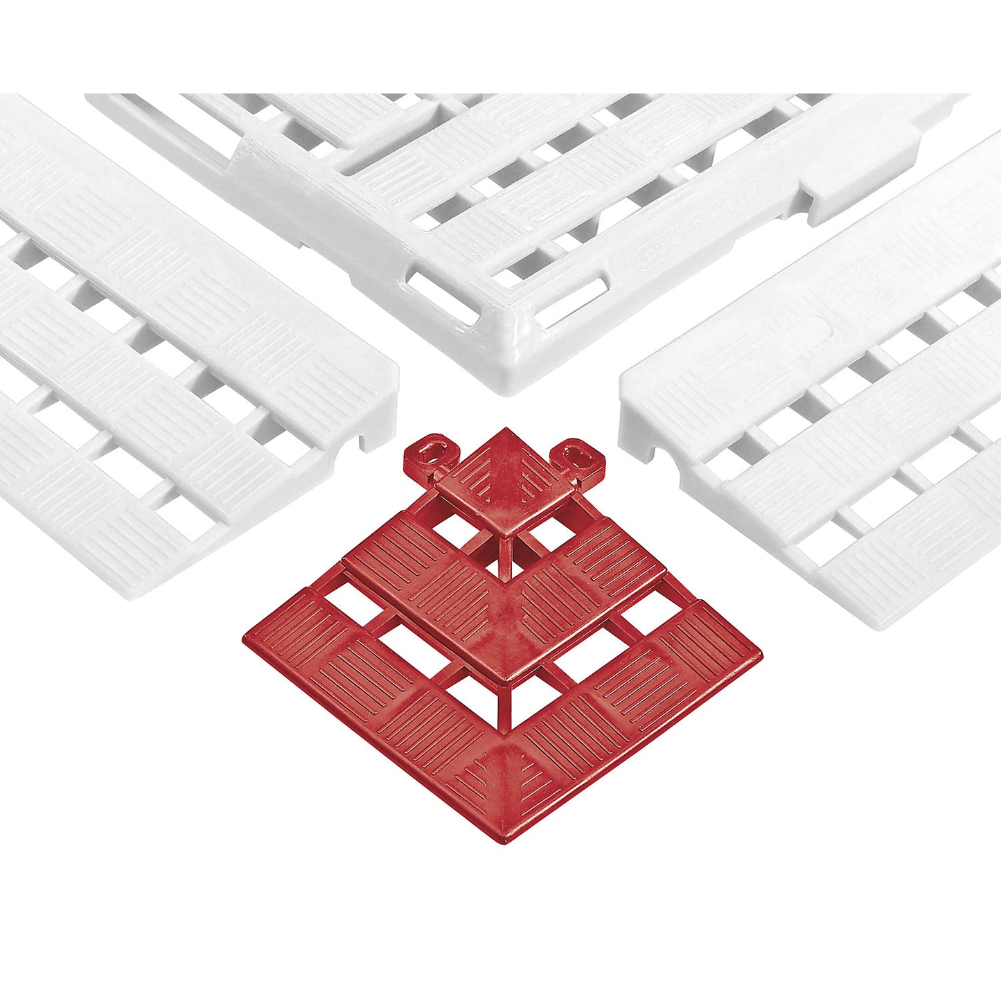 Corner element, LxW 112 x 112 mm, pack of 4, red.
