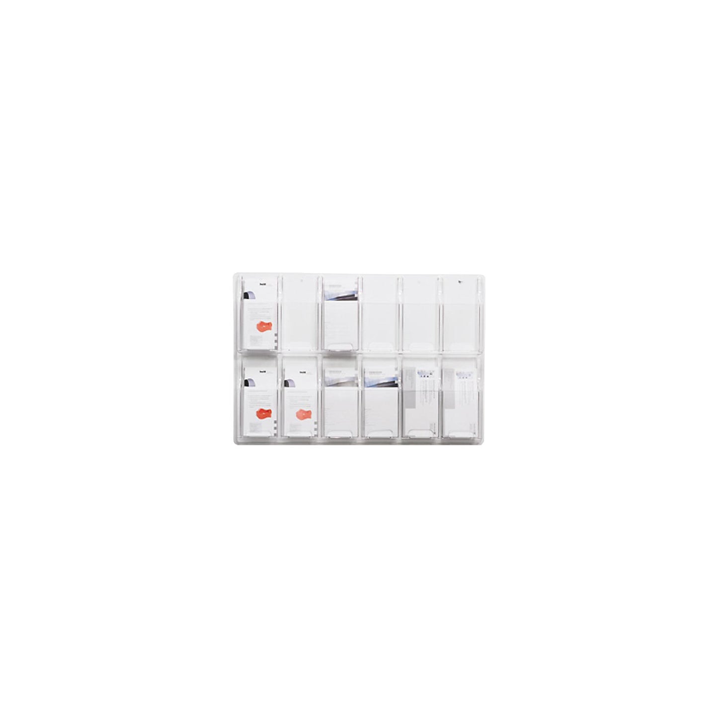 Wall display, no. of compartments x size 12 x 1/3 A4, HxWxD 518 x 762 x 51 mm.