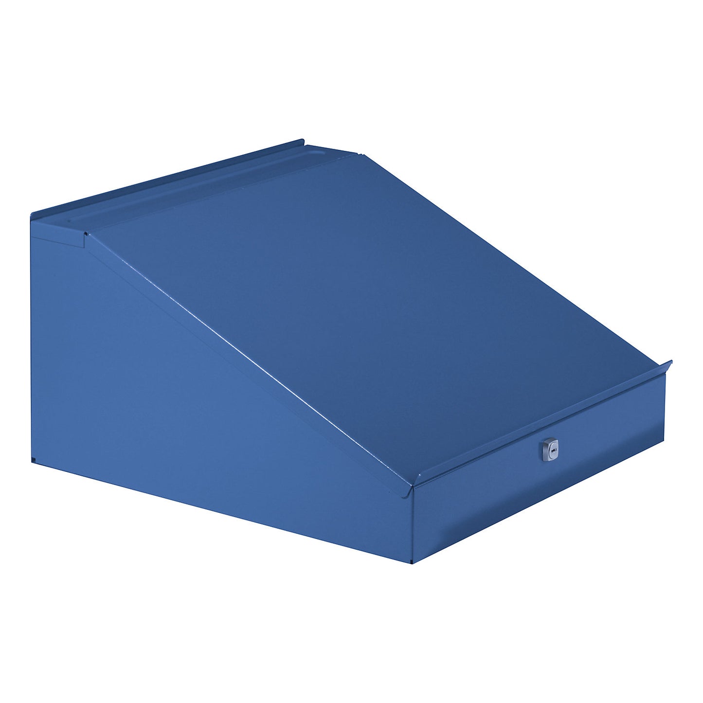 Add-on desktop with folding lid, height 95 / 275 mm, WxD 495 x 495 mm, brilliant blue.