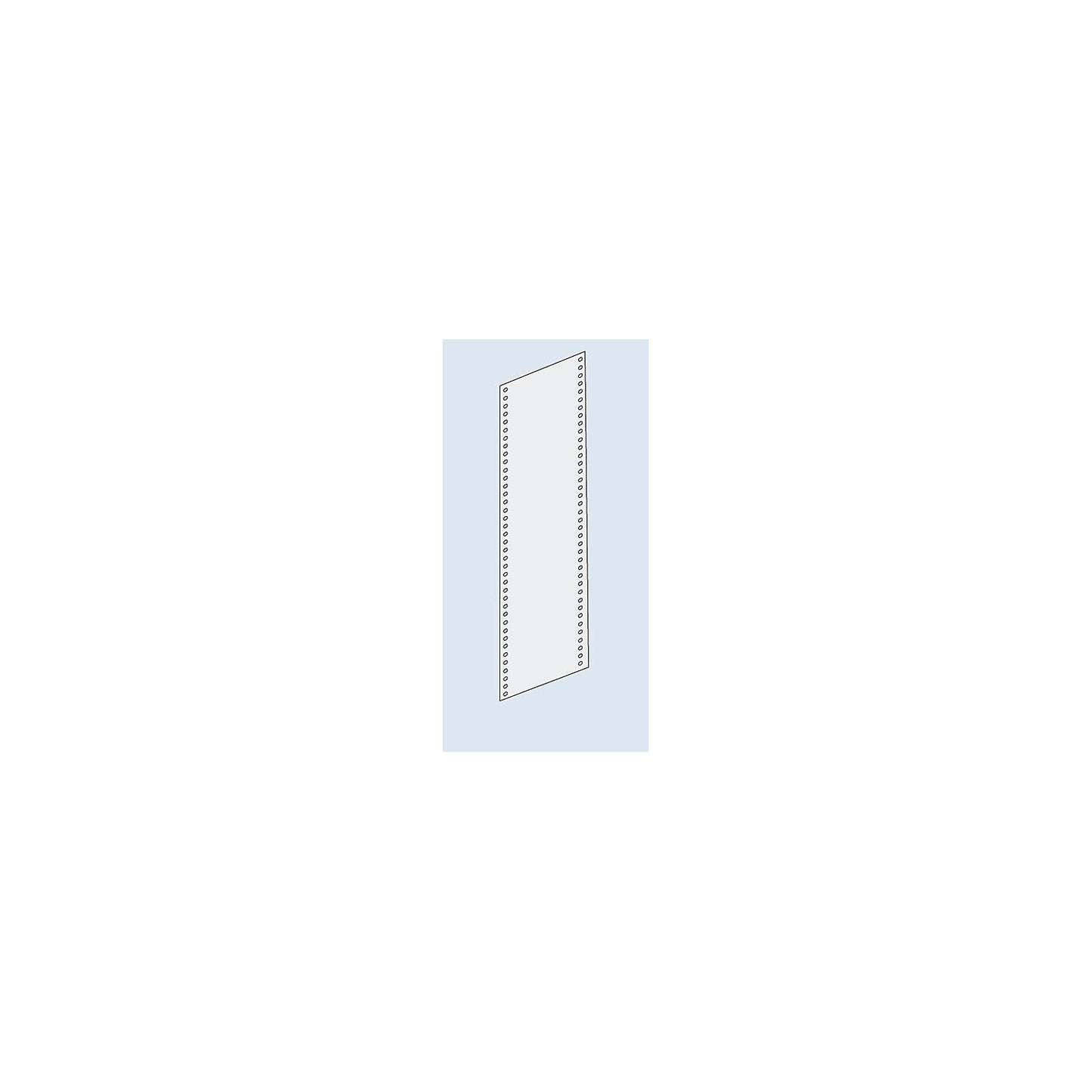 Side panel cladding, solid sheet, height 2500 mm, for depth 800 mm, zinc plated.