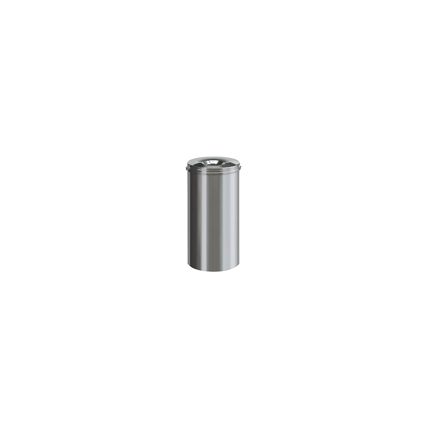 Safety waste collector, stainless steel, self-extinguishing, capacity 50 l, height 625 mm.