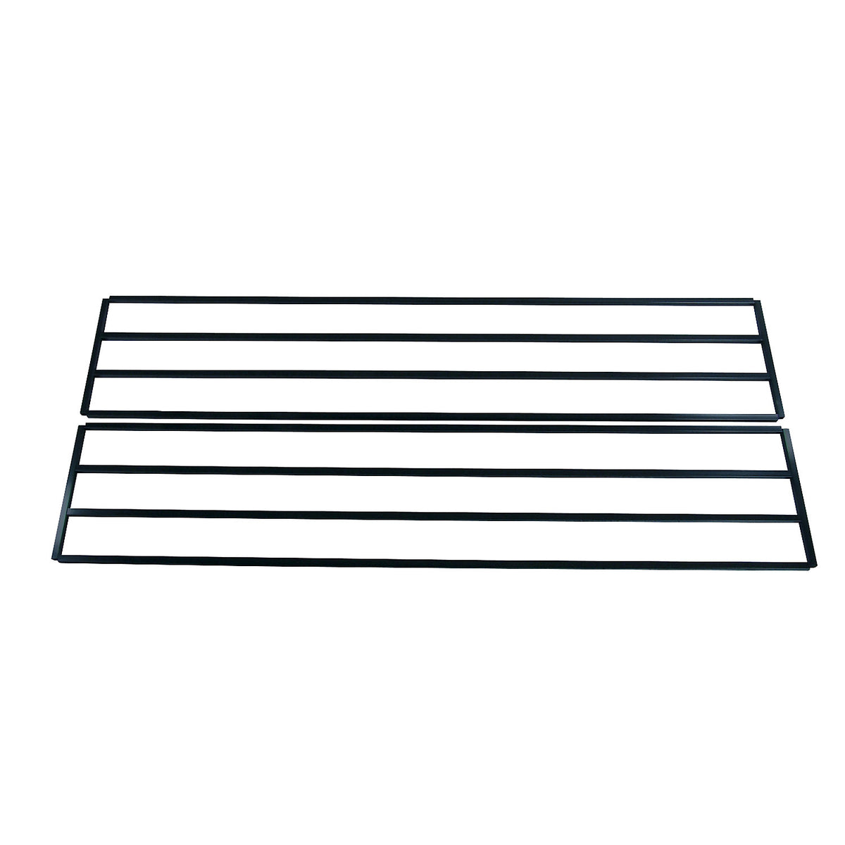 Shoe shelf for changing room bench, double sided, length 1500 mm.