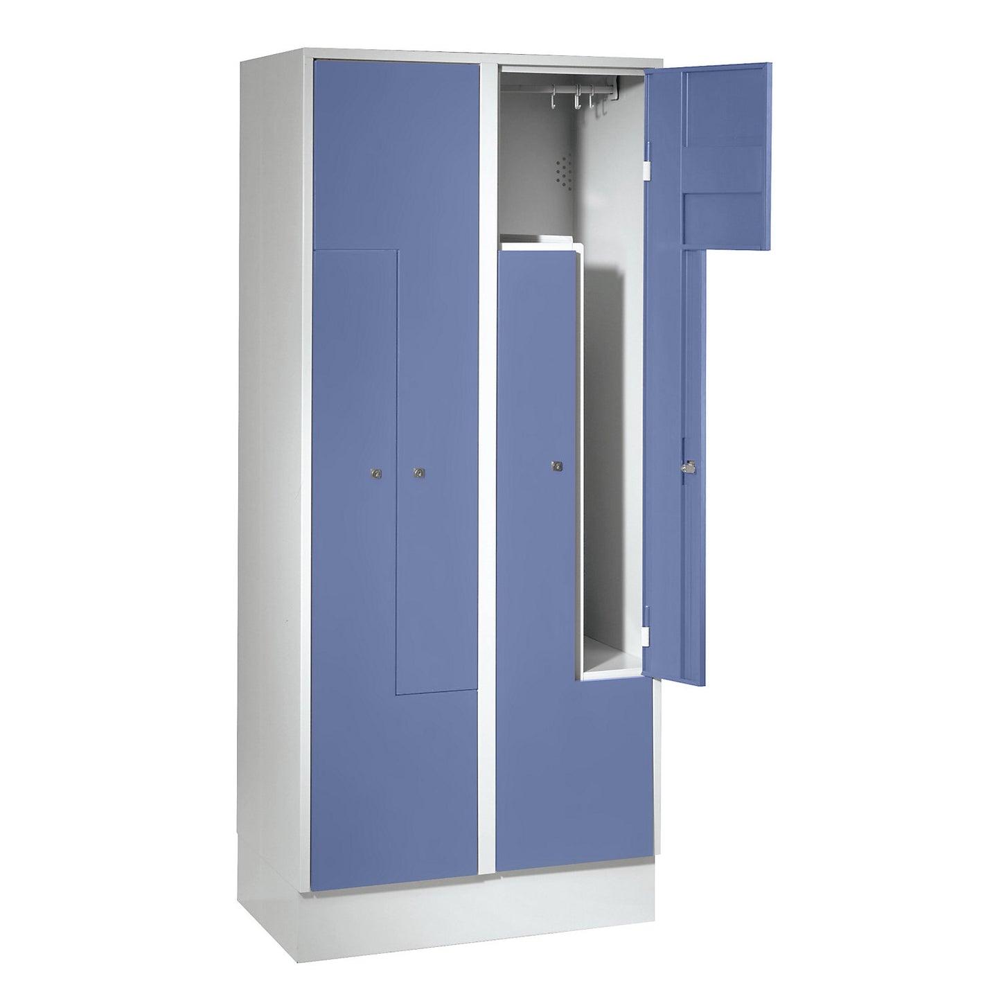 München Z locker, 2 compartments, W 800 mm, doors pigeon blue.