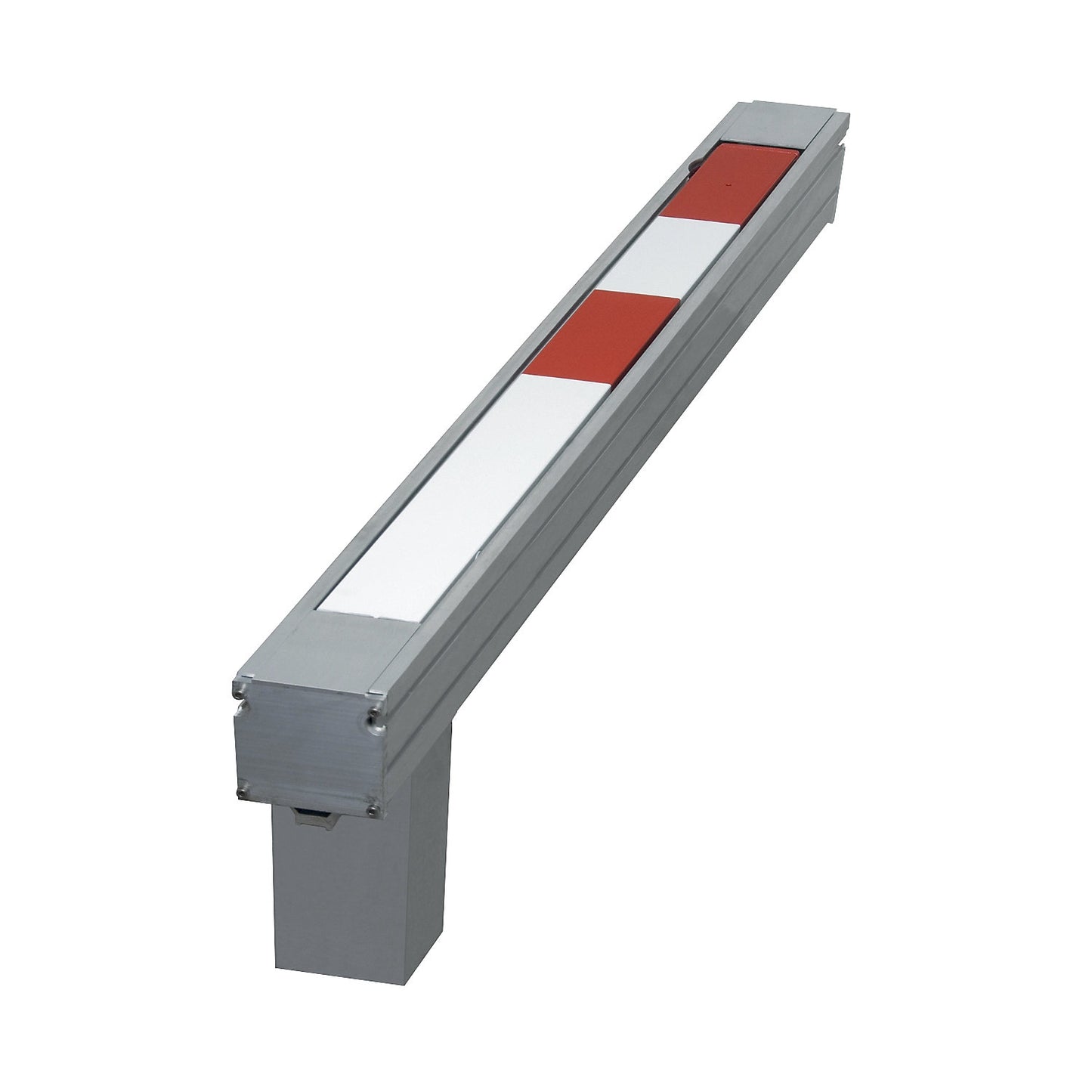Folding barrier post, model B, with triangle lock, red-white.