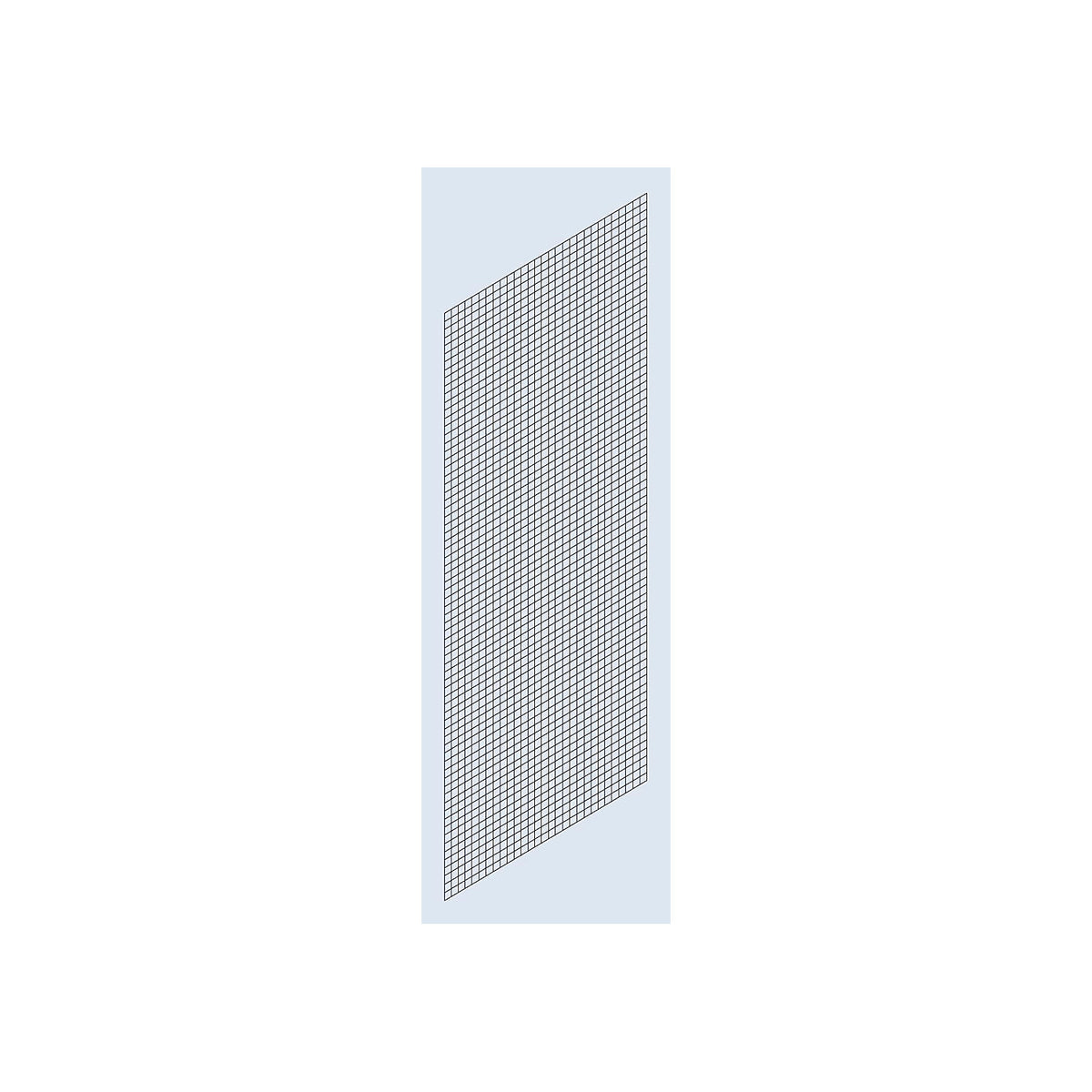 Side panel cladding, welded mesh, height 2500 mm, depth 800 mm.
