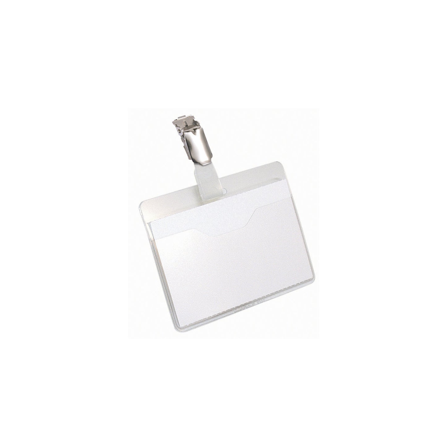 Name badges with clip fastener, HxW 60 x 90 mm, open pocket, pack of 50.