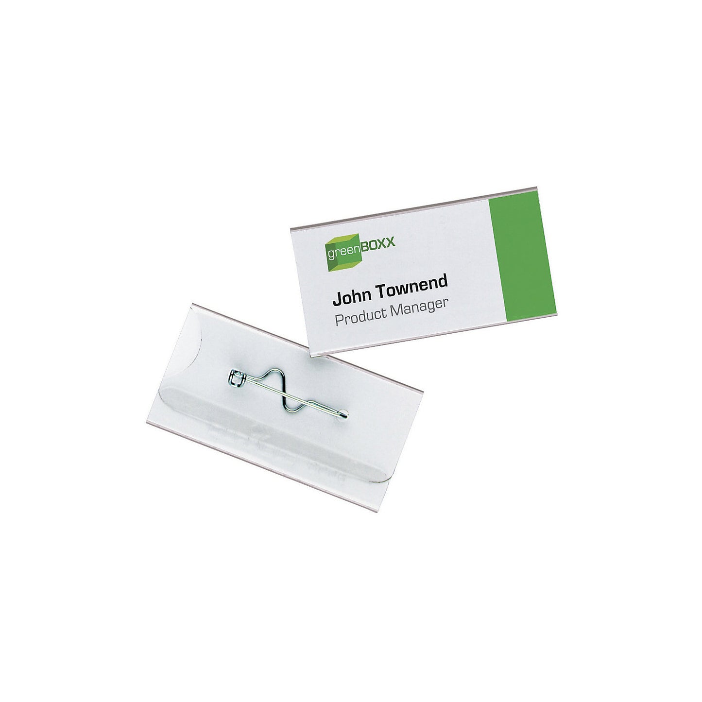 Name badges with wave needle, HxW 30 x 60 mm, pack of 200.