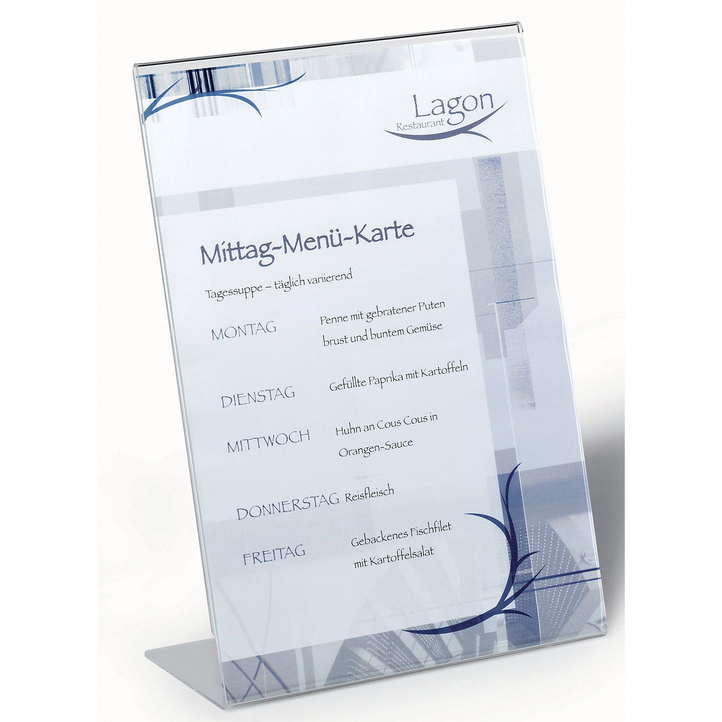 Acrylic presentation stand, A4, HxWxD 290 x 210 x 90 mm, pack of 10.
