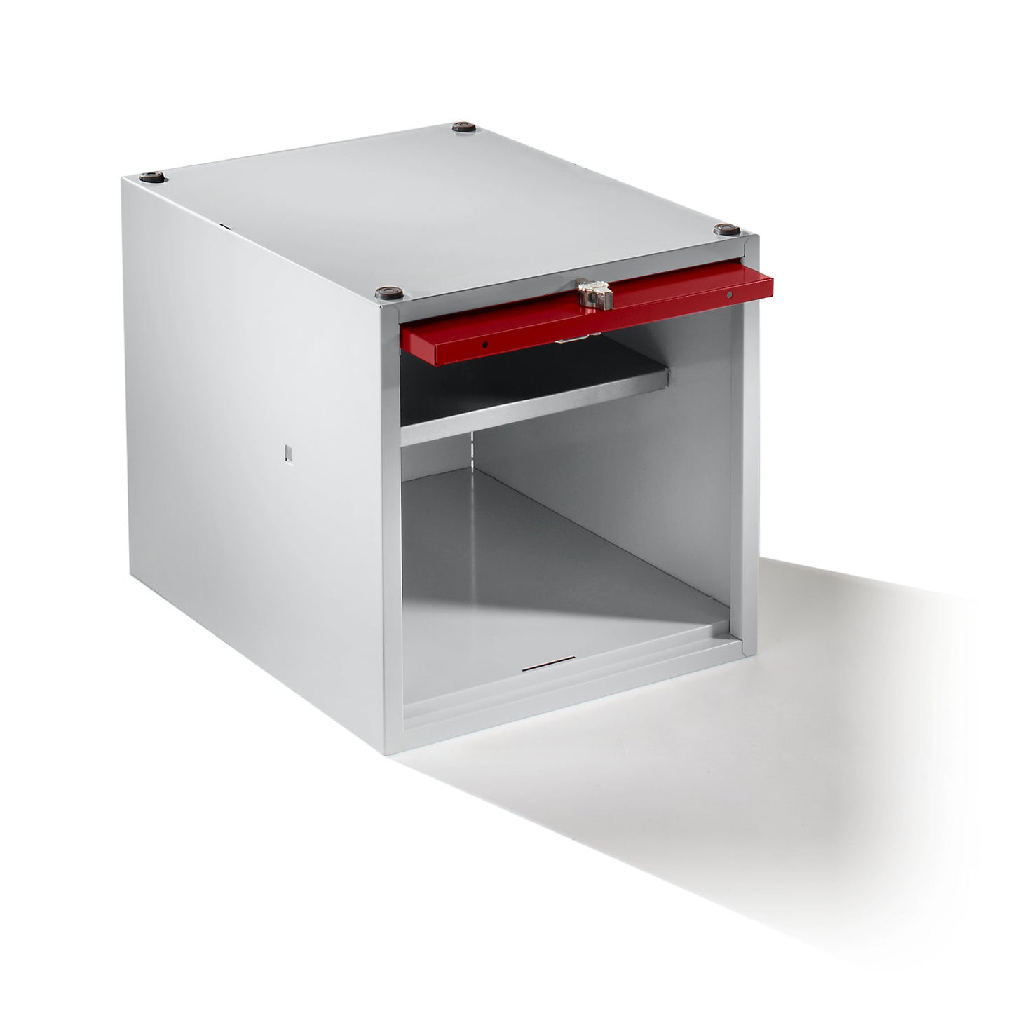 Köln individual locker, extendable, HxWxD 400 x 400 x 500 mm, for padlock, door flame red.