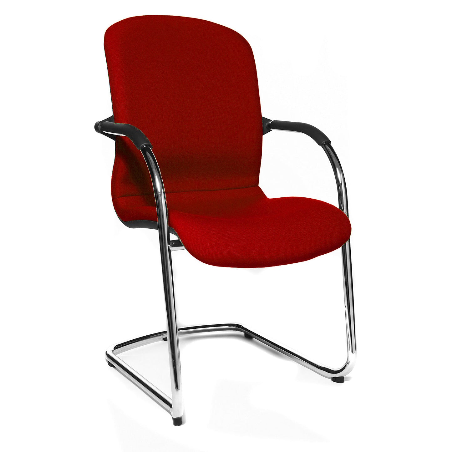 OPEN CHAIR - the designer visitor's chair, cantilever chair, upholstered, pack of 2, red.