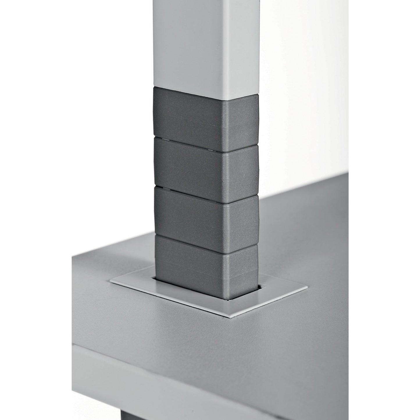 Computer trolley, height adjustable, light grey.