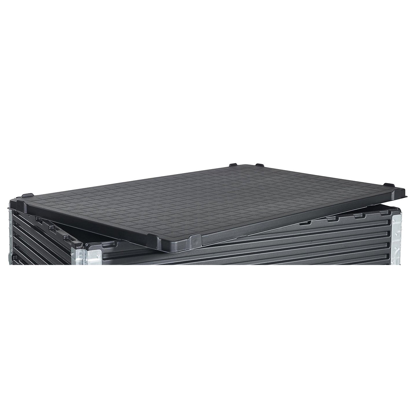 Lid made of recycled ABS, for LxW 1200 x 800 mm, black.