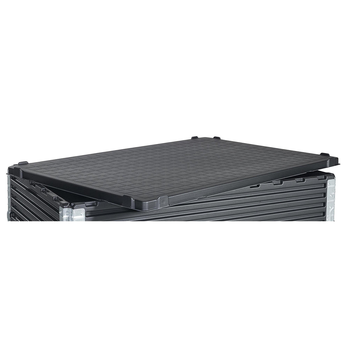 Lid made of recycled ABS, for LxW 1200 x 800 mm, black.